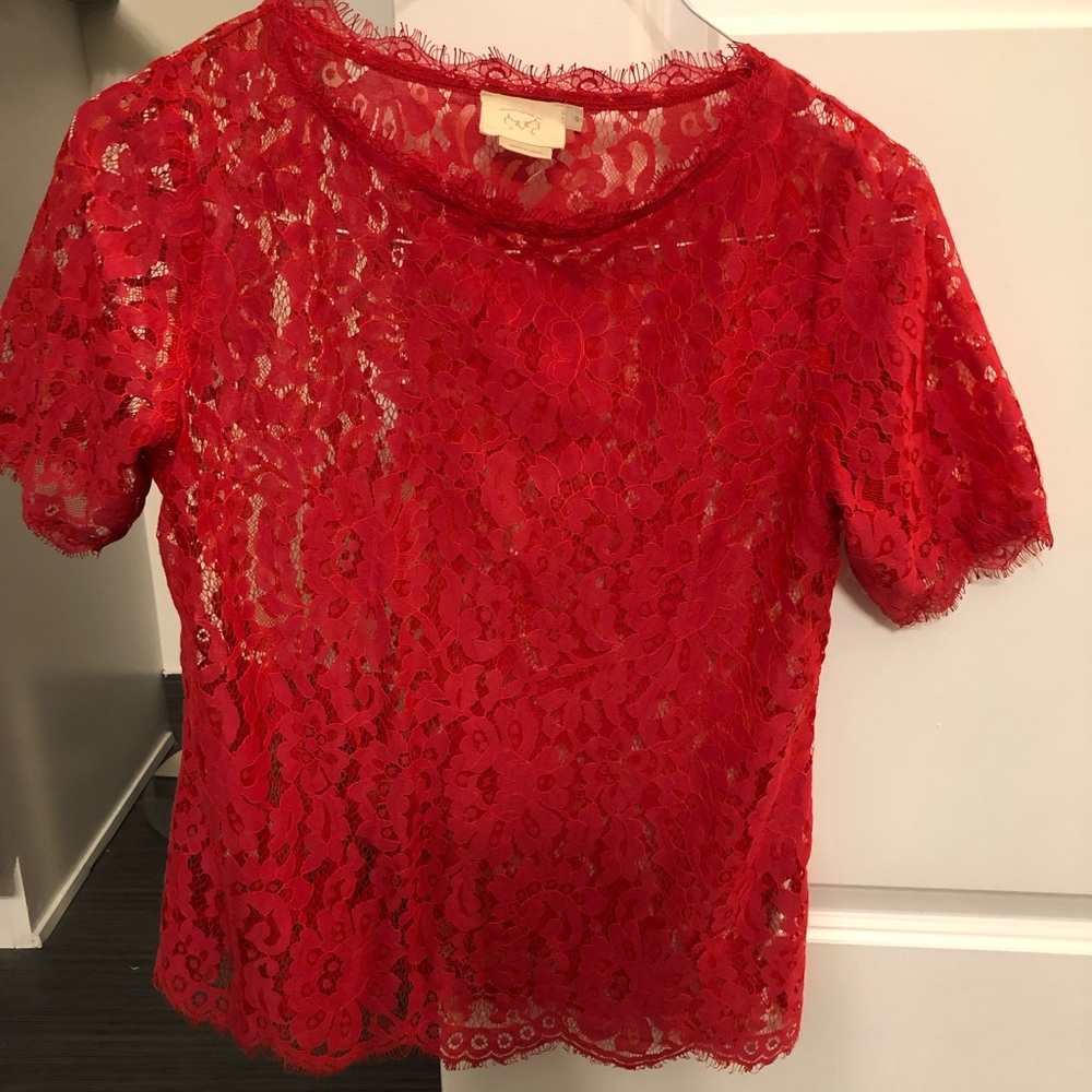 Red lace top